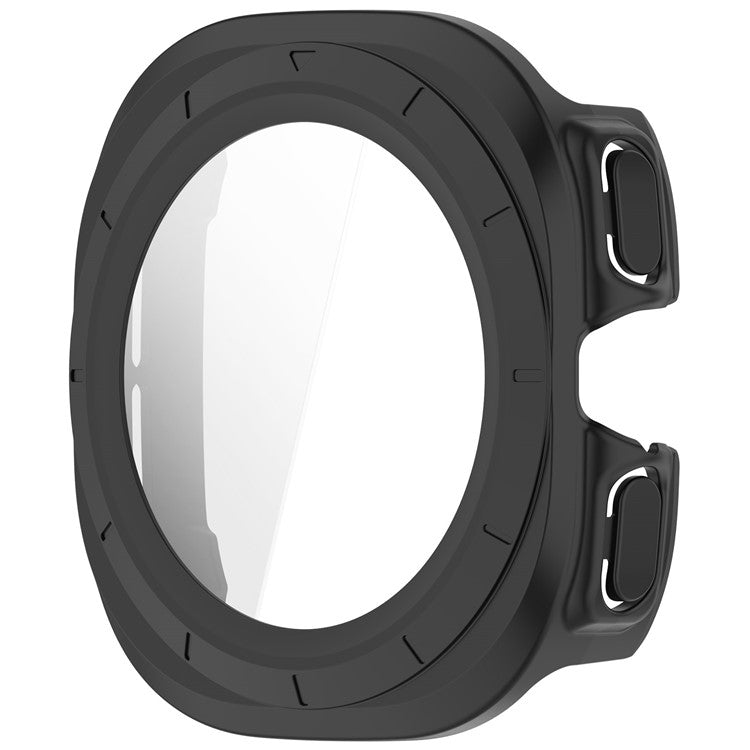For Samsung Galaxy Watch Ultra 47mm Watch Case Tempered Glass Screen Protector Hard PC Cover - Matte Black