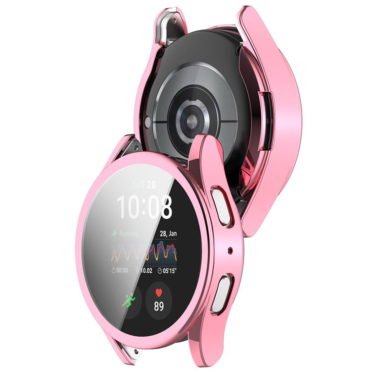 For Samsung Galaxy Watch7 44mm Electroplating TPU Watch Case TPU Full Coverage - Pink