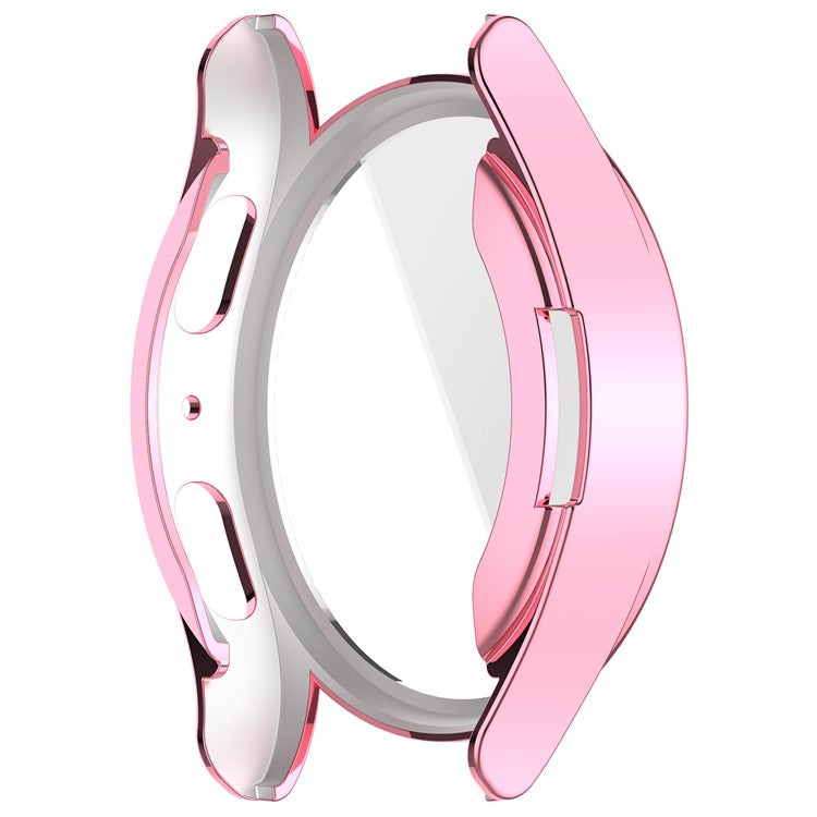 For Samsung Galaxy Watch7 44mm Electroplating TPU Watch Case TPU Full Coverage - Pink