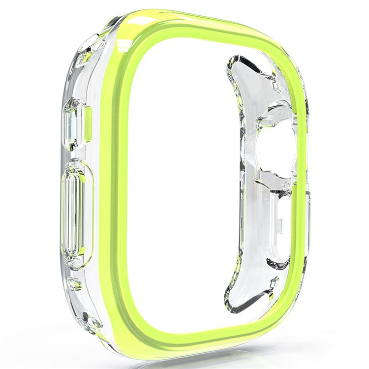 For Apple Watch Series 7 / 8 / 9 45mm Hollow-Out PC+TPU Protection Cover Watch Frame Case - Yellow