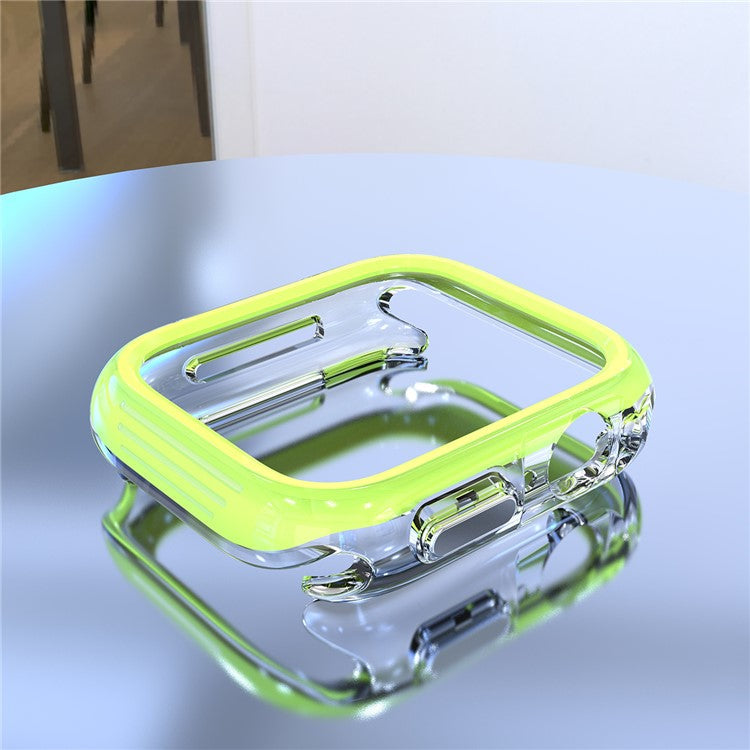 For Apple Watch Series 7 / 8 / 9 45mm Hollow-Out PC+TPU Protection Cover Watch Frame Case - Yellow