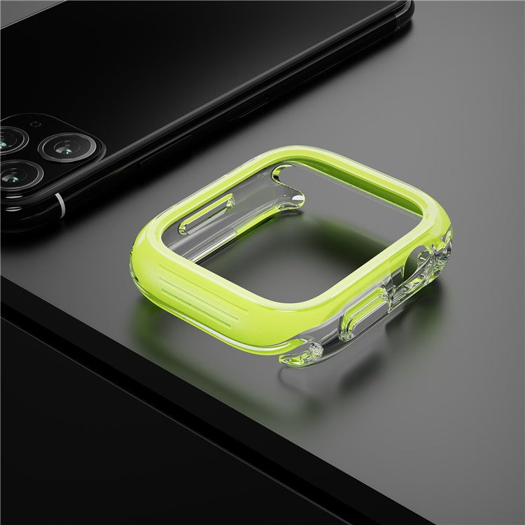 For Apple Watch Series 7 / 8 / 9 45mm Hollow-Out PC+TPU Protection Cover Watch Frame Case - Yellow
