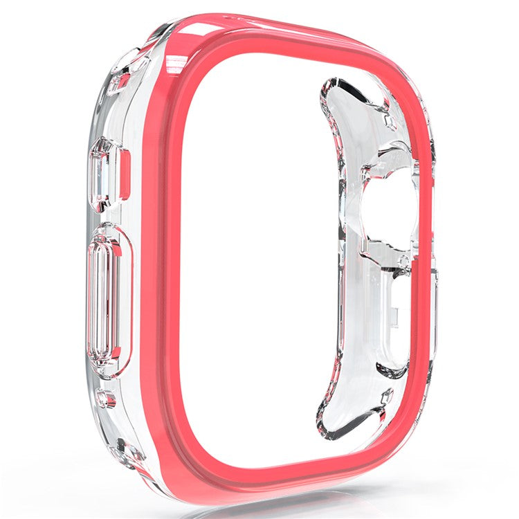 For Apple Watch 7 / 8 / 9 41mm Hollow-Out PC+TPU Protection Cover Watch Frame Case - Rose