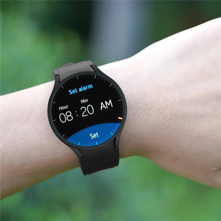 For Samsung Galaxy Watch7 44mm Case Hollow Hard PC Watch Case Cover - Black