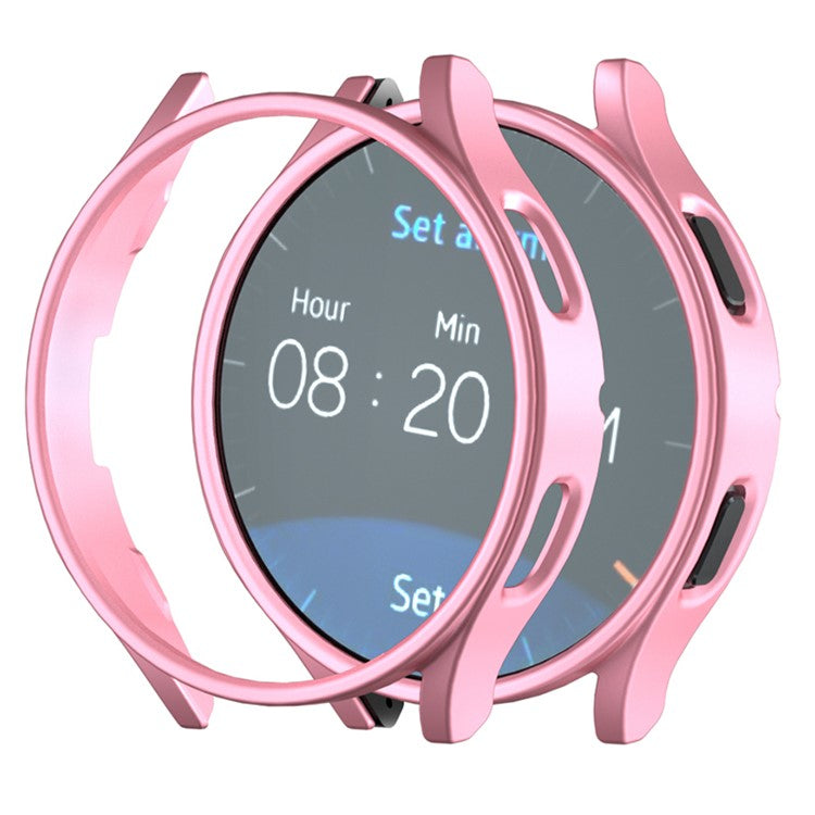 For Samsung Galaxy Watch7 44mm Case Hollow Hard PC Watch Case Cover - Rose Gold / Rose Gold