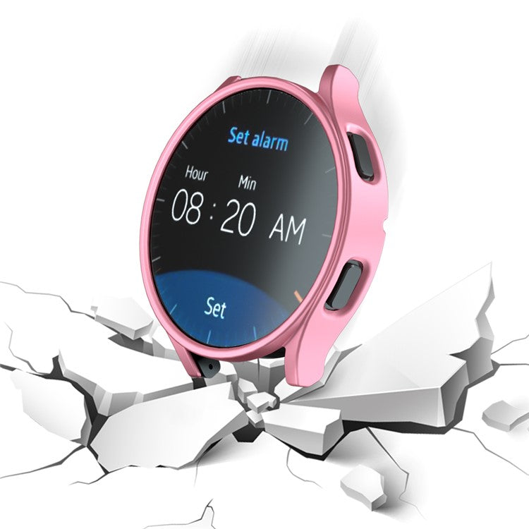 For Samsung Galaxy Watch7 44mm Case Hollow Hard PC Watch Case Cover - Rose Gold / Rose Gold