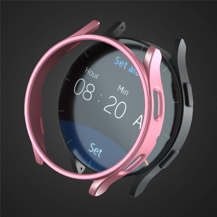 For Samsung Galaxy Watch7 44mm Case Hollow Hard PC Watch Case Cover - Rose Gold / Rose Gold