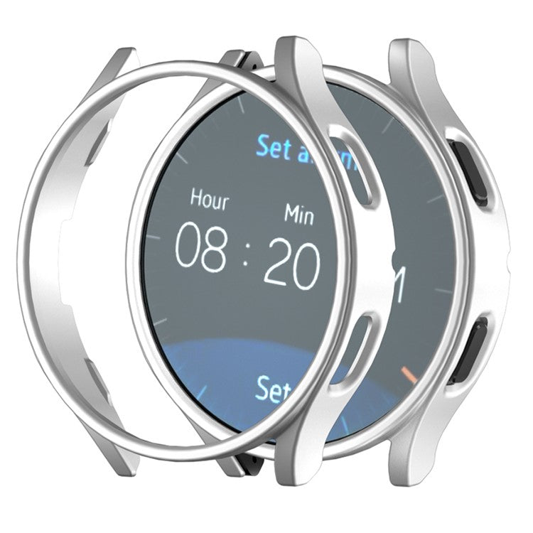 For Samsung Galaxy Watch7 44mm Case Hollow Hard PC Watch Case Cover - Silver