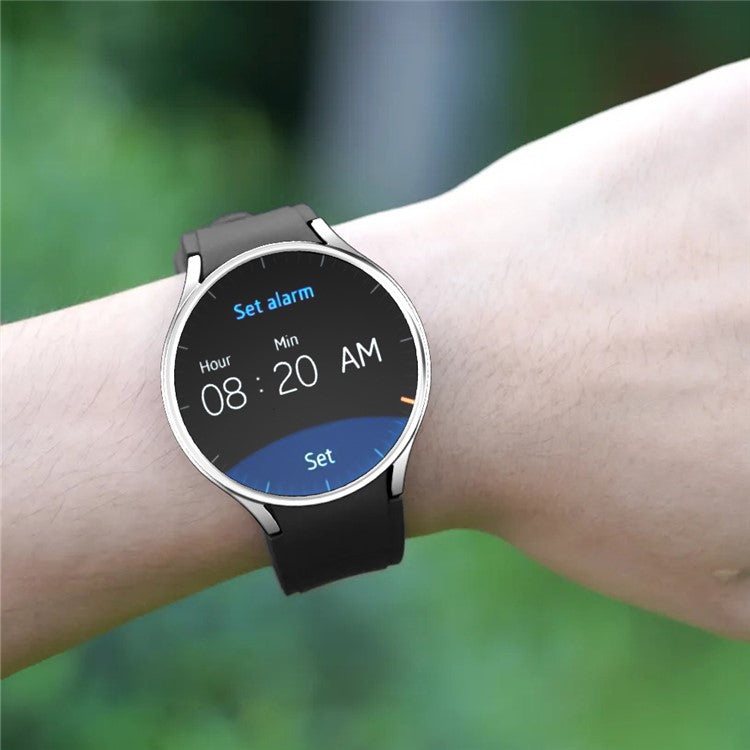 For Samsung Galaxy Watch7 44mm Case Hollow Hard PC Watch Case Cover - Silver