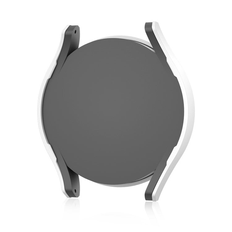 For Samsung Galaxy Watch7 44mm Matte Case with Tempered Glass Screen Film Hard PC Watch Cover - White