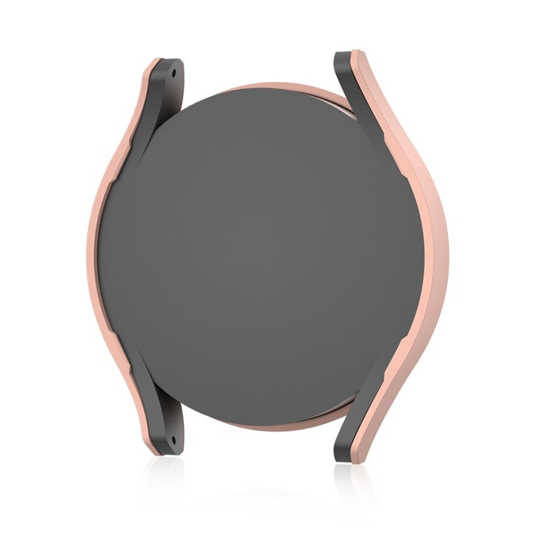 For Samsung Galaxy Watch7 44mm Matte Case with Tempered Glass Screen Film Hard PC Watch Cover - Pink