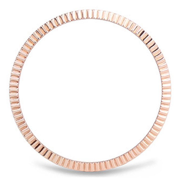 For Samsung Galaxy Watch6 Classic 43mm Bezel Ring Zinc Alloy Wave Pattern Bezel Adhesive Frame Cover - Rose Gold
