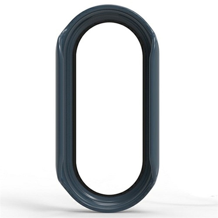 For Xiaomi Mi Band 9 Ceramic Edition Anti-Drop PC Watch Case with Built-in Tempered Glass Film - Midnight Blue