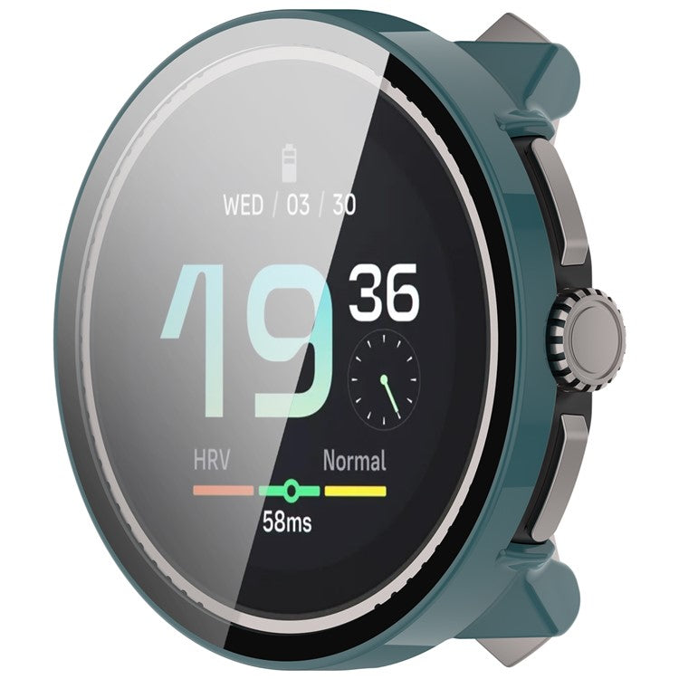 For Suunto Race S PC Cover Watch Frame Case with Tempered Glass Screen Film - Green