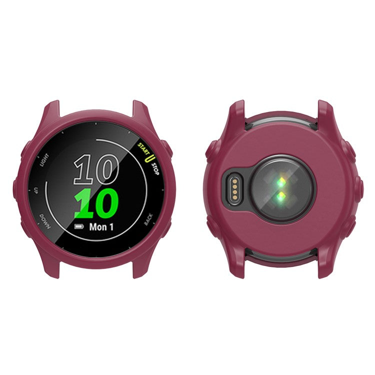 For Garmin Forerunner 255 Watch Case Drop-Resistant Silicone Watch Cover - Wine Red