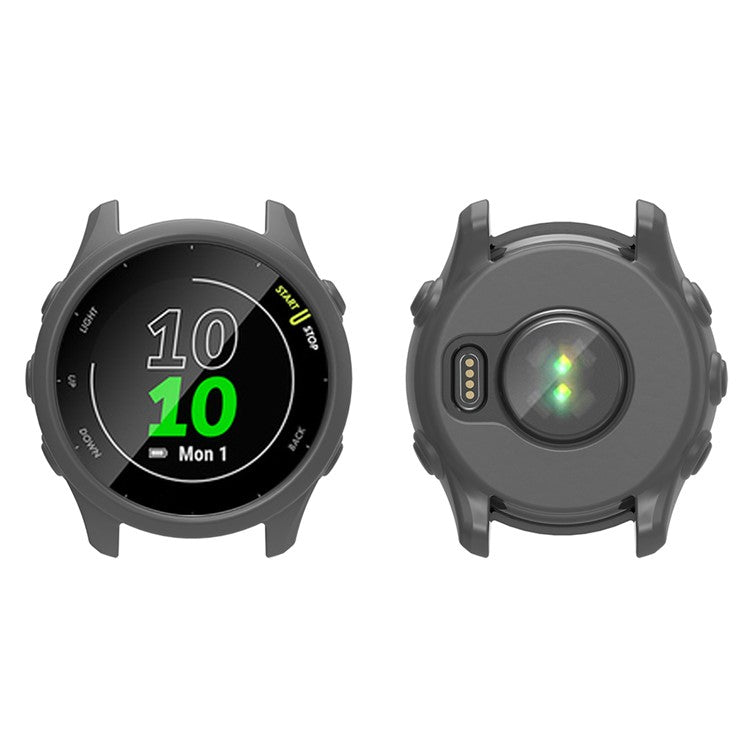 For Garmin Forerunner 255 Watch Case Drop-Resistant Silicone Watch Cover - Grey