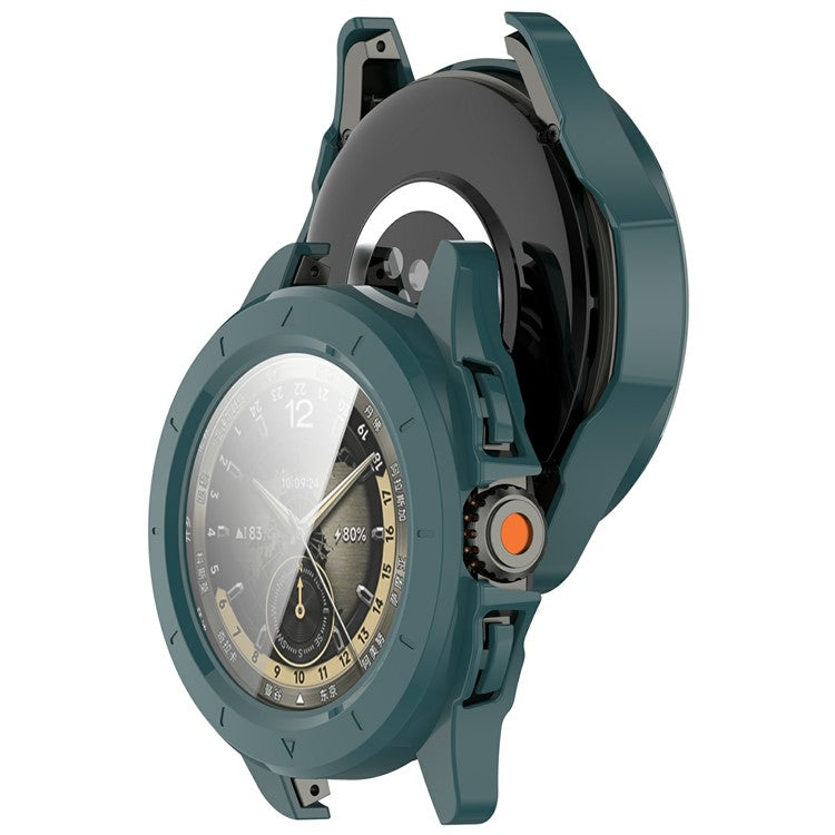 For Xiaomi Watch S4 Sport Watch Case Hard PC Cover with Tempered Glass Screen Film - Green