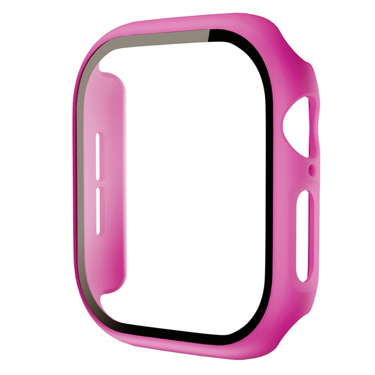 For Apple Watch Series 10 46mm Protective Case All-Around Hard PC Watch Cover with Tempered Glass Film - Dragon Fruit
