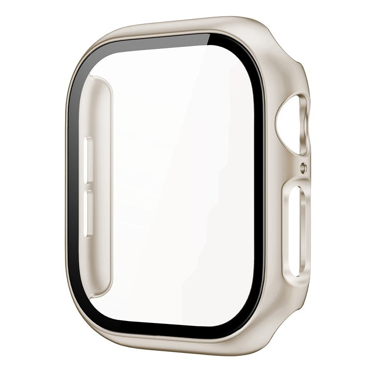 For Apple Watch Series 10 46mm Protective Case All-Around Hard PC Watch Cover with Tempered Glass Film - Starlight