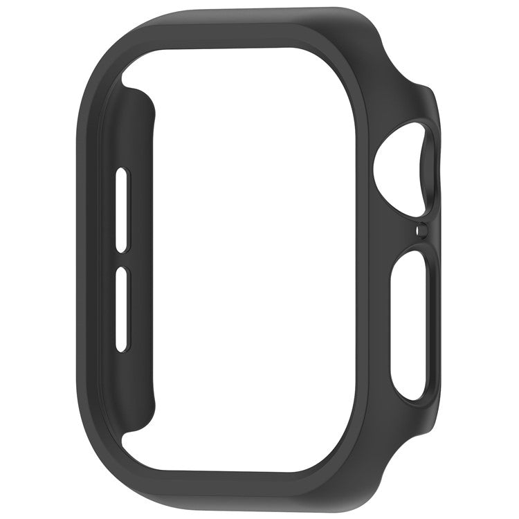 For Apple Watch Series 10 42mm Half Coverage Hollow-Out Protective Cover PC Watch Frame Case - Black
