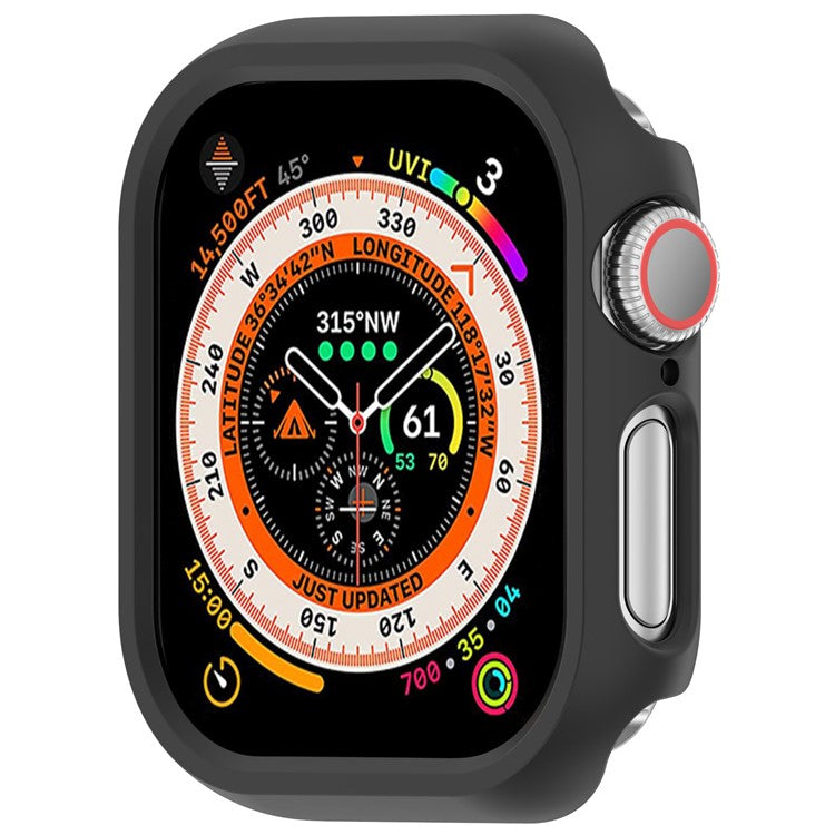 For Apple Watch Series 10 42mm Half Coverage Hollow-Out Protective Cover PC Watch Frame Case - Black