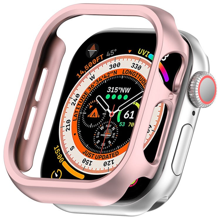 For Apple Watch Series 10 42mm Half Coverage Hollow-Out Protective Cover PC Watch Frame Case - Rose Gold