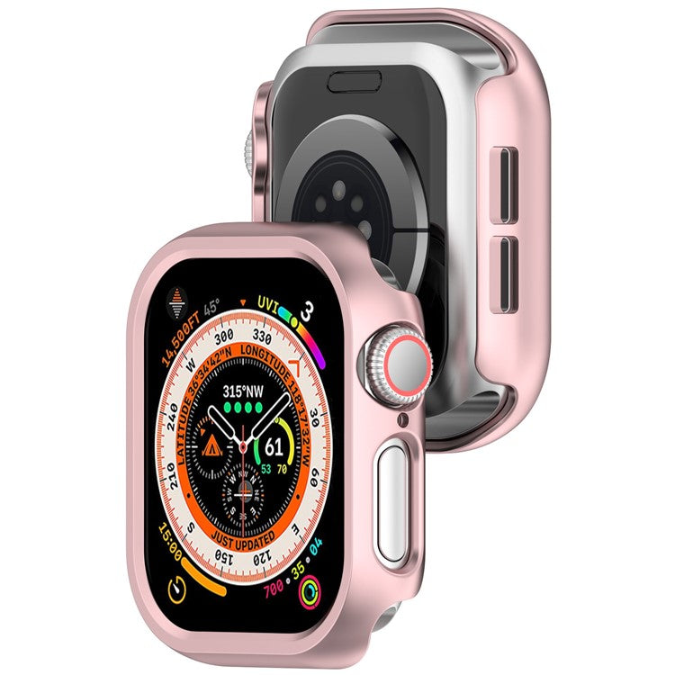 For Apple Watch Series 10 42mm Half Coverage Hollow-Out Protective Cover PC Watch Frame Case - Rose Gold