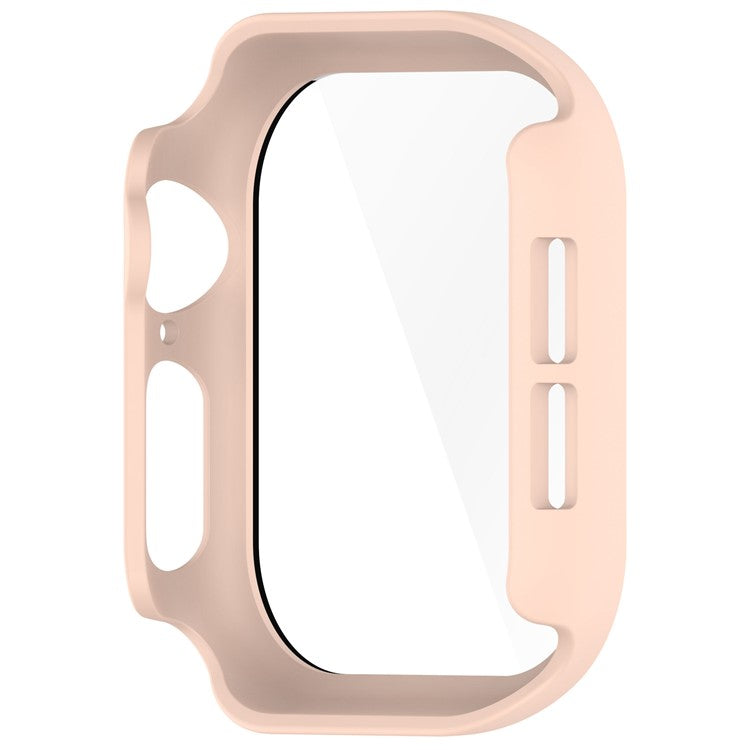 For Apple Watch Series 10 42mm Watch Case Hard PC Cover with Tempered Glass Screen Film - Pink