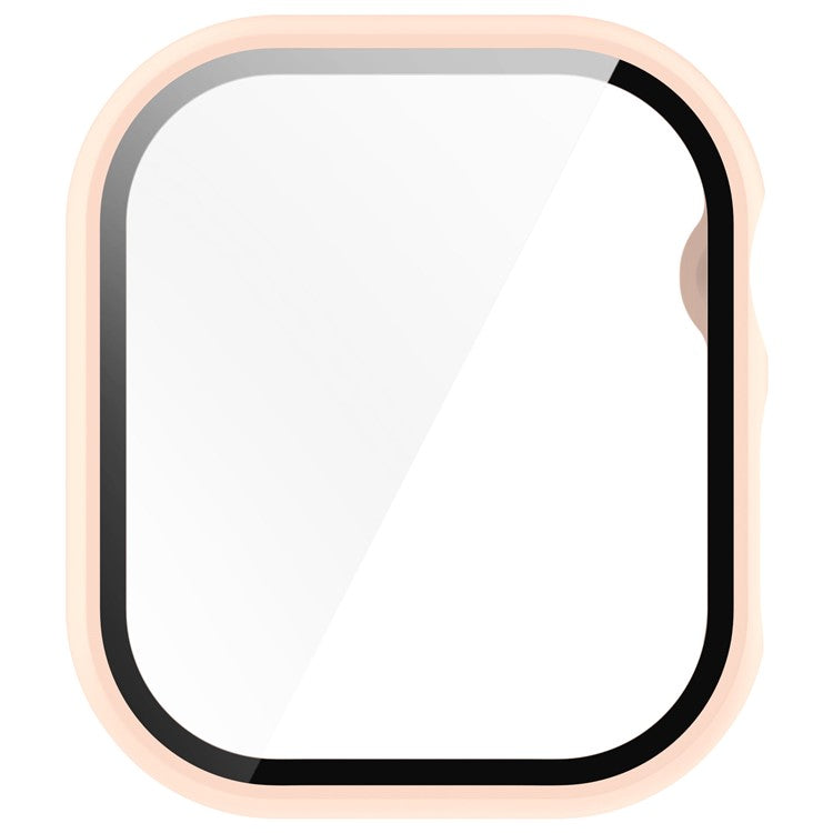 For Apple Watch Series 10 42mm Watch Case Hard PC Cover with Tempered Glass Screen Film - Pink