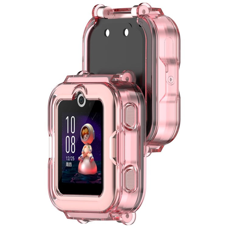 For Huawei Children's Watch 4 Pro Watch Case Half-Cover TPU Protective Cover - Transparent Pink