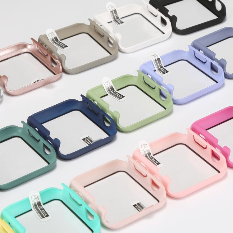 For Apple Watch Series 10 42mm Watch Case Protective Hard PC Cover with Tempered Glass Film - Silver