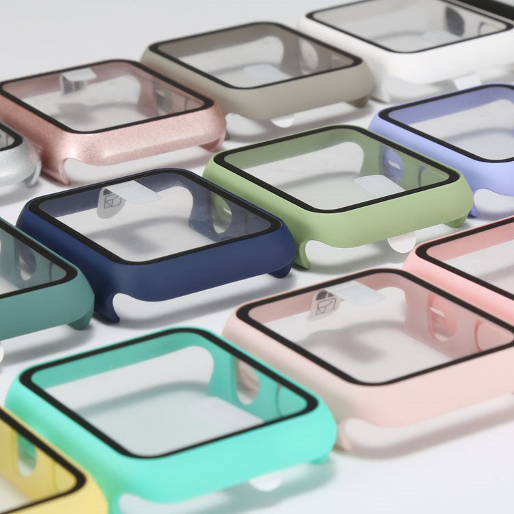 For Apple Watch Series 10 42mm Watch Case Protective Hard PC Cover with Tempered Glass Film - Silver