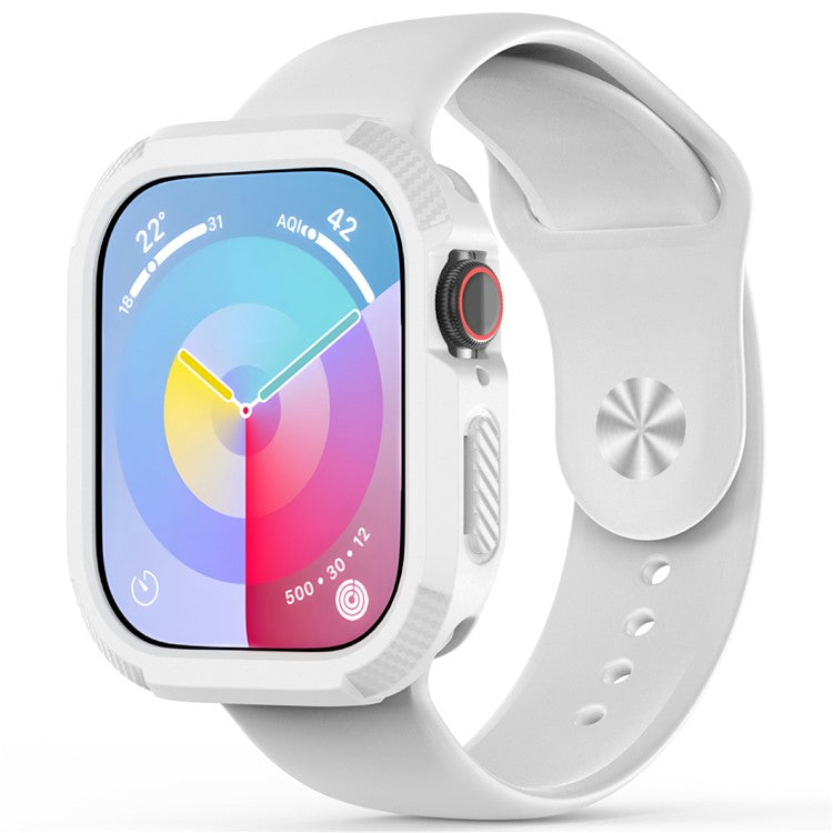 For Apple Watch Series 10 42mm Protective Cover Rugged TPU Watch Case - White