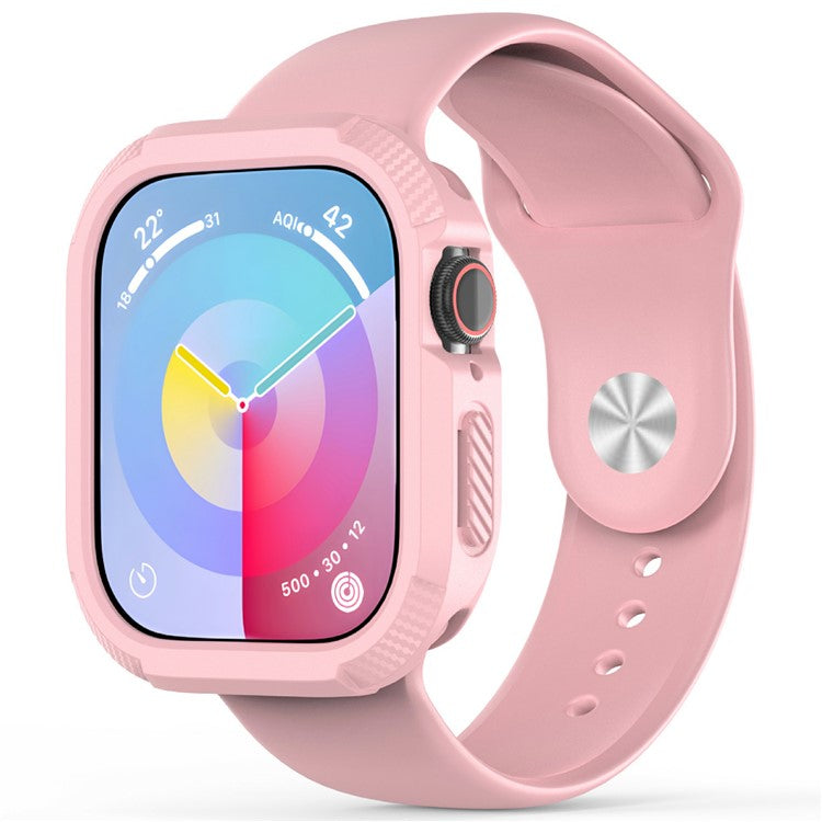 For Apple Watch Series 10 46mm Protective Cover Rugged TPU Watch Case - Pink
