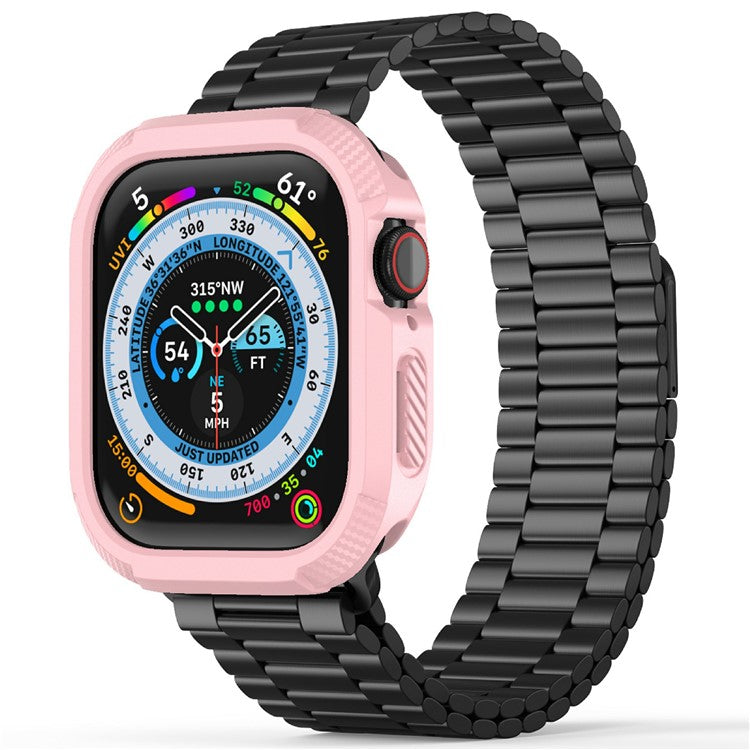 For Apple Watch Series 10 46mm Protective Cover Rugged TPU Watch Case - Pink