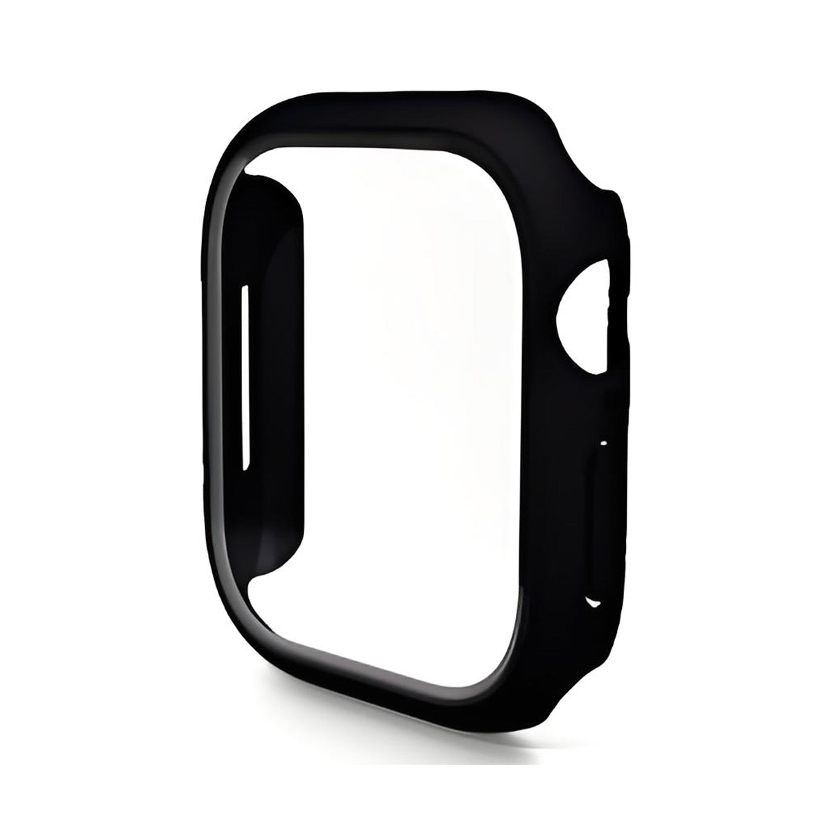 For Apple Watch Series 10 46mm ENKAY Hat-Prince 2-in-1 Rubberized Hard PC Frame with 9H Tempered Glass Screen Protector - Black