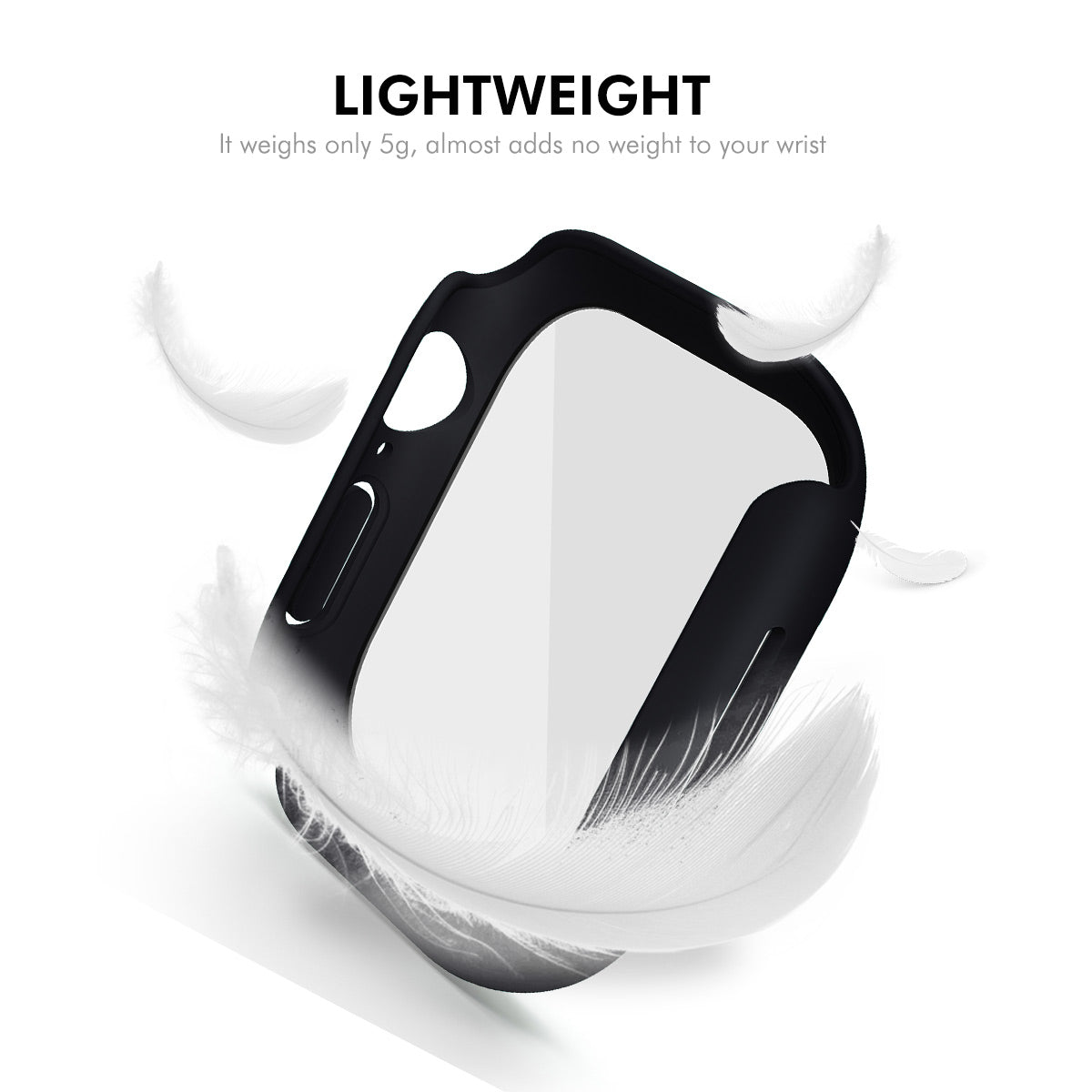 For Apple Watch Series 10 42mm ENKAY Hat-Prince 2-in-1 Rubberized Hard PC Frame with 9H Tempered Glass Screen Protector - White