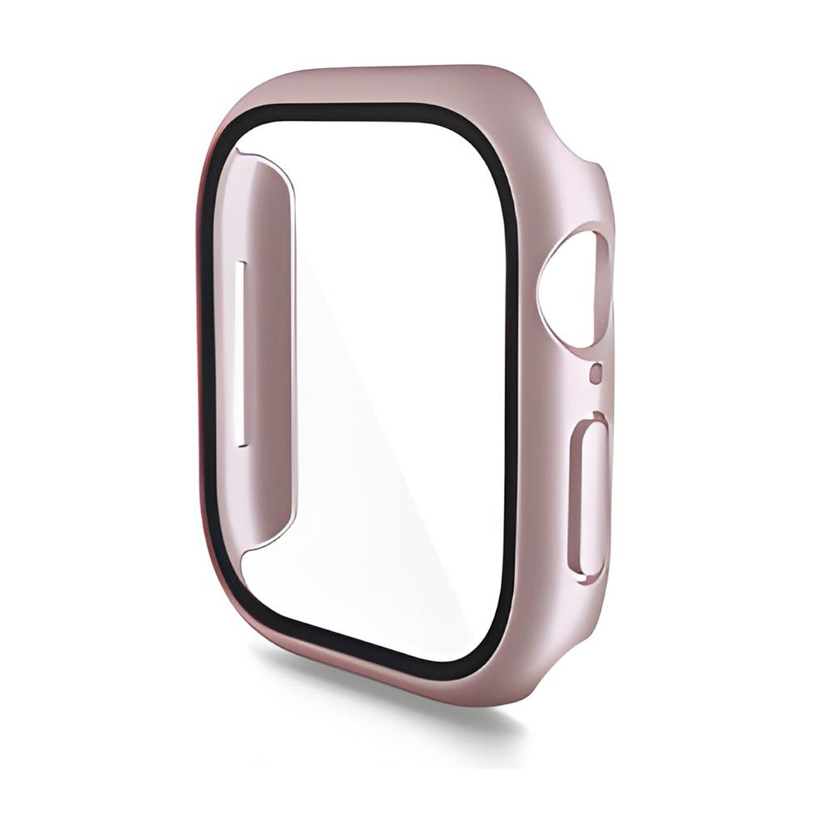 For Apple Watch Series 10 42mm ENKAY Hat-Prince 2-in-1 Rubberized Hard PC Frame with 9H Tempered Glass Screen Protector - Rose Gold