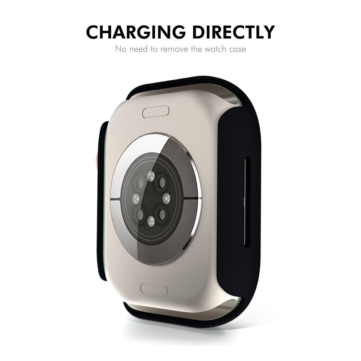 For Apple Watch Series 10 42mm ENKAY Hat-Prince 2-in-1 Rubberized Hard PC Frame with 9H Tempered Glass Screen Protector - Rose Gold