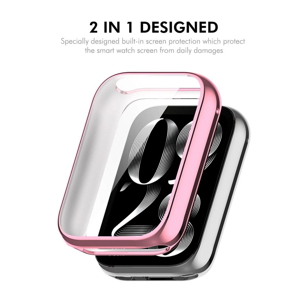 For Xiaomi Smart Band 8 Pro ENKAY Hat-Prince TPU Watch Case Electroplating Watch Cover with Screen Protector - Pink