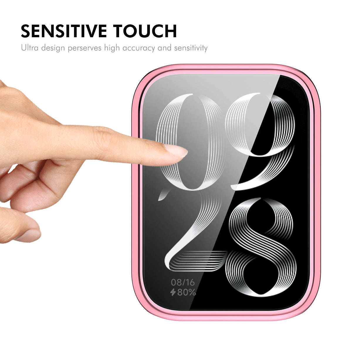 For Xiaomi Smart Band 8 Pro ENKAY Hat-Prince TPU Watch Case Electroplating Watch Cover with Screen Protector - Pink