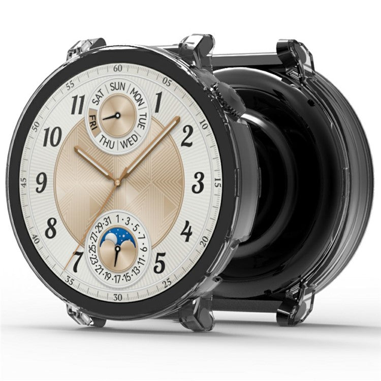 For Huawei Watch GT 5 46mm Watch Case Hard PC Cover with Tempered Glass Screen Film - Ivory White