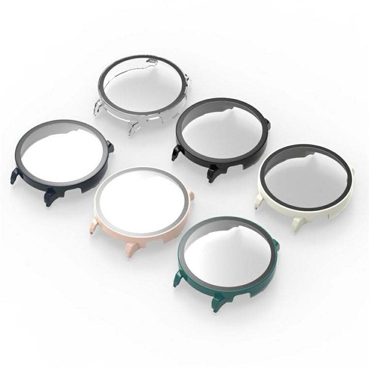 For Huawei Watch GT 5 46mm Watch Case Hard PC Cover with Tempered Glass Screen Film - Ivory White