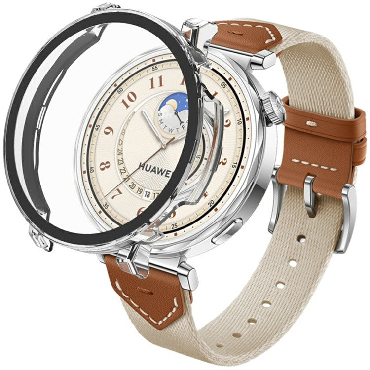 For Huawei Watch GT 5 46mm Watch Case Hard PC Cover with Tempered Glass Screen Film - Pink