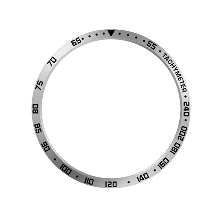 For Samsung Galaxy Watch7 44mm Watch Bezel Ring Metal Dial Bezel Adhesive Frame Ring Cover - Style E / Silver