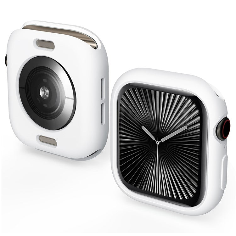 For Apple Watch Series 10 42mm Case Half Wrapped Soft TPU Protective Watch Cover - White