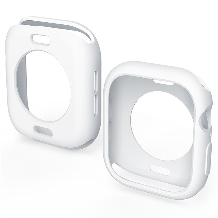 For Apple Watch Series 10 42mm Case Half Wrapped Soft TPU Protective Watch Cover - White