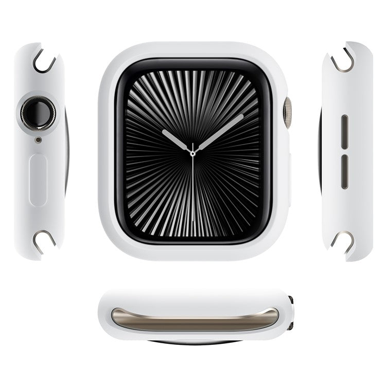 For Apple Watch Series 10 42mm Case Half Wrapped Soft TPU Protective Watch Cover - White