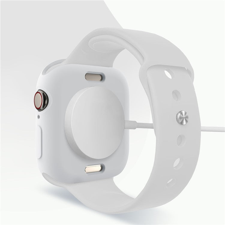 For Apple Watch Series 10 42mm Case Half Wrapped Soft TPU Protective Watch Cover - White