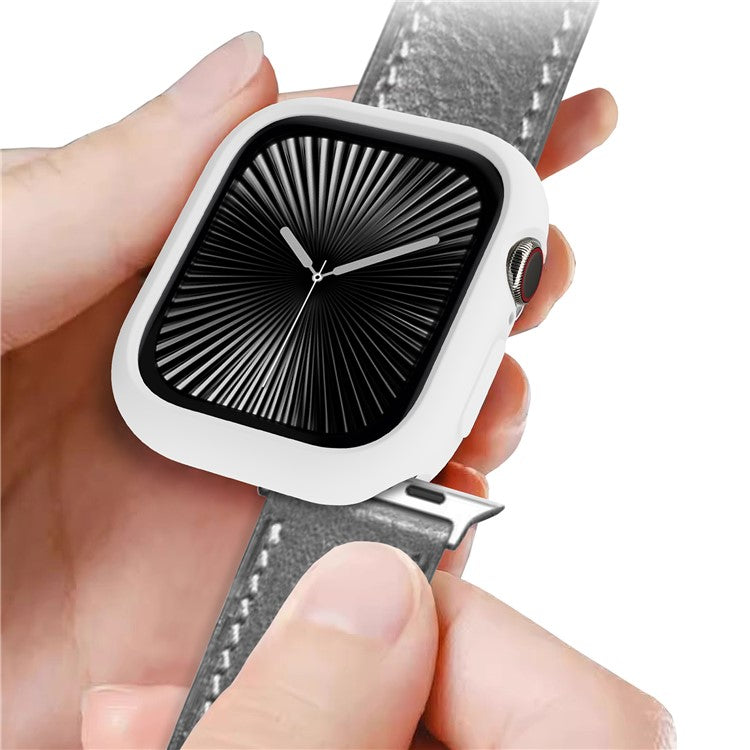 For Apple Watch Series 10 42mm Case Half Wrapped Soft TPU Protective Watch Cover - White